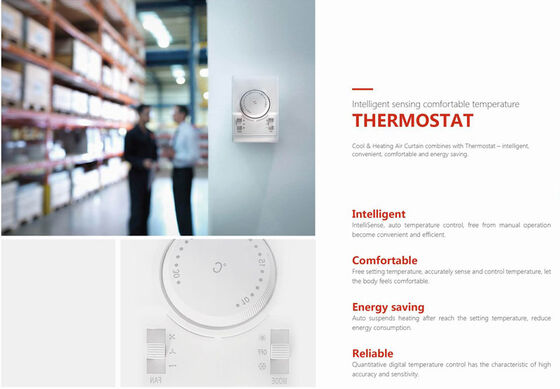 Theodoor 6G Serisi Isıtma Hava Perde Kapı Bariyeri Restoranlar, Oteller,Dükkanlar için Uygun 0.9m-1.8m
